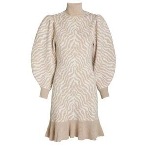 Ulla Johnson Joni Zebra Knit Merino Wool Sweater Dress